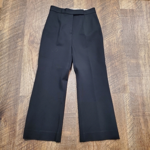 Marc Jacobs Black Wide Leg Pants Cropped Trousers High Rise Work Classic Capri 0 - Picture 2 of 9